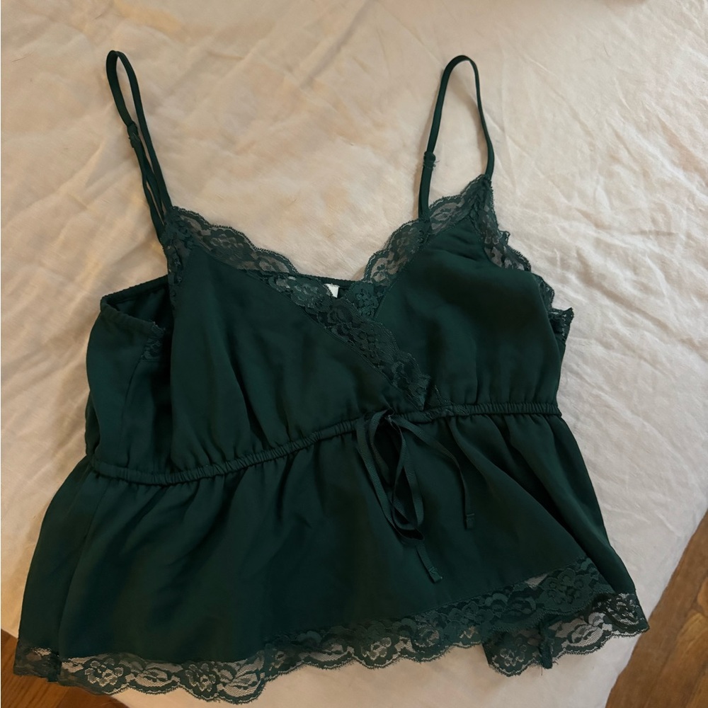 American Eagle Outfitters Forest Green Lace Camisole